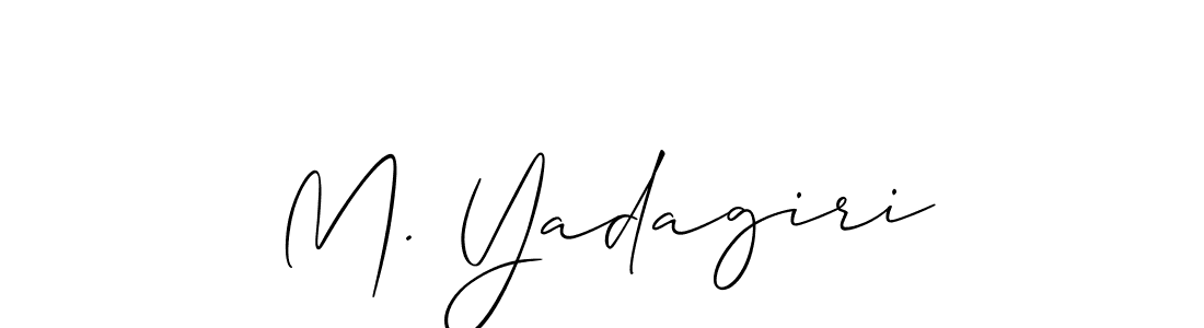 Create a beautiful signature design for name M. Yadagiri. With this signature (Allison_Script) fonts, you can make a handwritten signature for free. M. Yadagiri signature style 2 images and pictures png