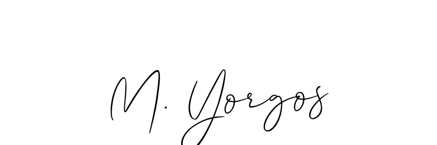 It looks lik you need a new signature style for name M. Yorgos. Design unique handwritten (Allison_Script) signature with our free signature maker in just a few clicks. M. Yorgos signature style 2 images and pictures png