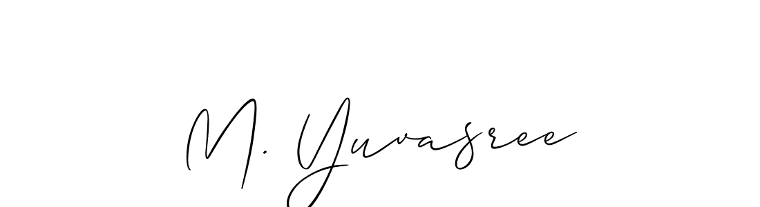 Allison_Script is a professional signature style that is perfect for those who want to add a touch of class to their signature. It is also a great choice for those who want to make their signature more unique. Get M. Yuvasree name to fancy signature for free. M. Yuvasree signature style 2 images and pictures png