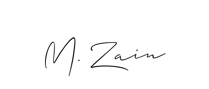 Design your own signature with our free online signature maker. With this signature software, you can create a handwritten (Allison_Script) signature for name M. Zain. M. Zain signature style 2 images and pictures png