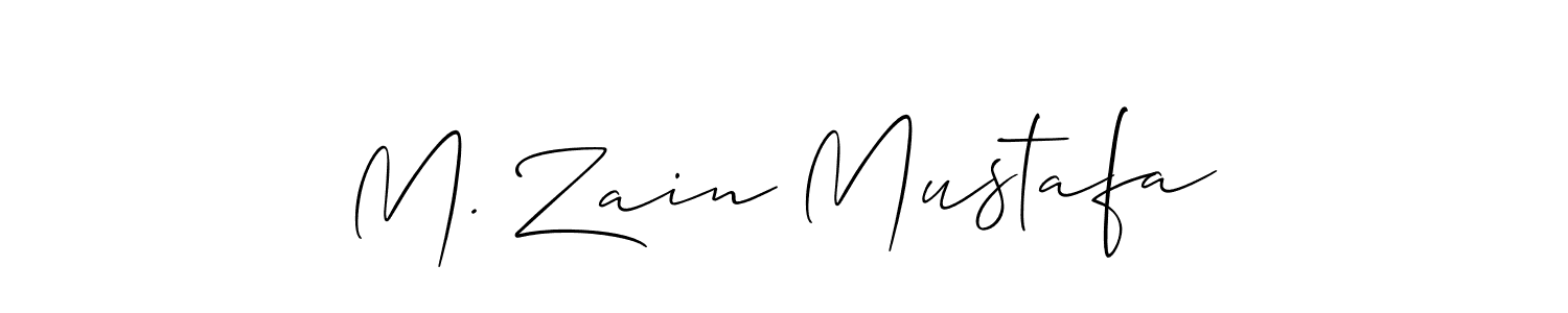 Make a short M. Zain Mustafa signature style. Manage your documents anywhere anytime using Allison_Script. Create and add eSignatures, submit forms, share and send files easily. M. Zain Mustafa signature style 2 images and pictures png