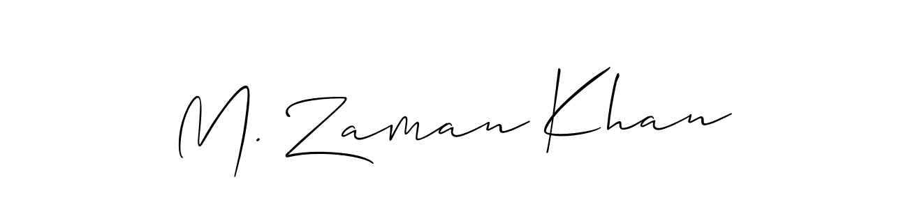 if you are searching for the best signature style for your name M. Zaman Khan. so please give up your signature search. here we have designed multiple signature styles  using Allison_Script. M. Zaman Khan signature style 2 images and pictures png