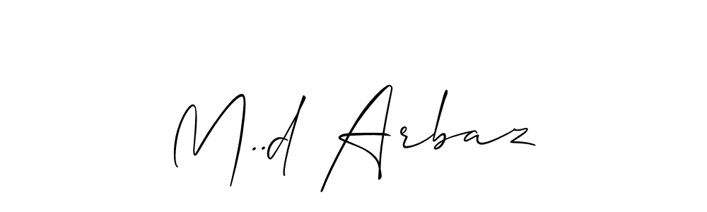 Design your own signature with our free online signature maker. With this signature software, you can create a handwritten (Allison_Script) signature for name M..d Arbaz. M..d Arbaz signature style 2 images and pictures png