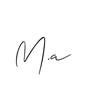 The best way (Allison_Script) to make a short signature is to pick only two or three words in your name. The name M.a include a total of six letters. For converting this name. M.a signature style 2 images and pictures png