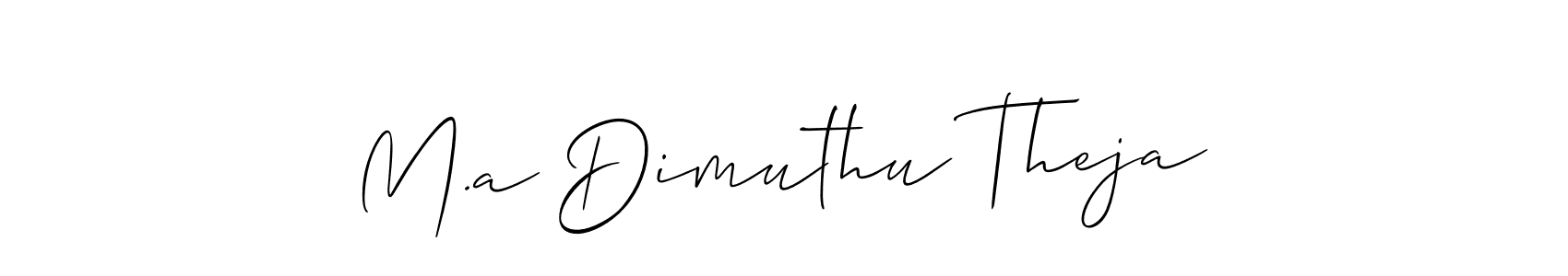 Also we have M.a Dimuthu Theja name is the best signature style. Create professional handwritten signature collection using Allison_Script autograph style. M.a Dimuthu Theja signature style 2 images and pictures png