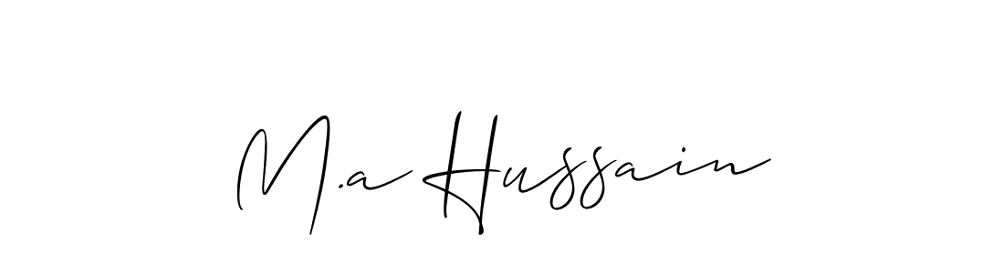 Also we have M.a Hussain name is the best signature style. Create professional handwritten signature collection using Allison_Script autograph style. M.a Hussain signature style 2 images and pictures png