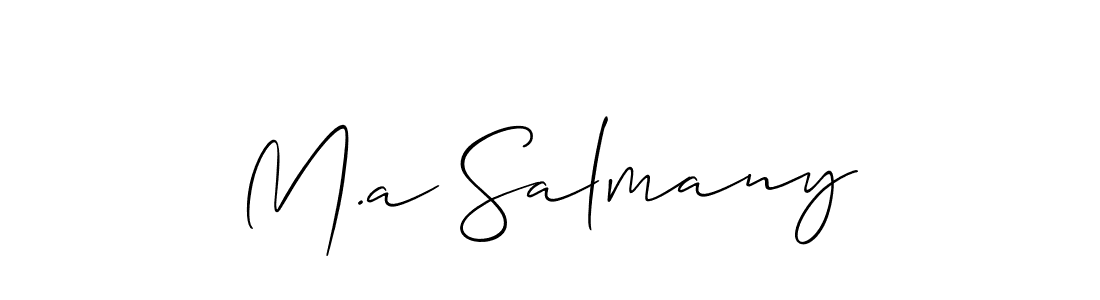 It looks lik you need a new signature style for name M.a Salmany. Design unique handwritten (Allison_Script) signature with our free signature maker in just a few clicks. M.a Salmany signature style 2 images and pictures png