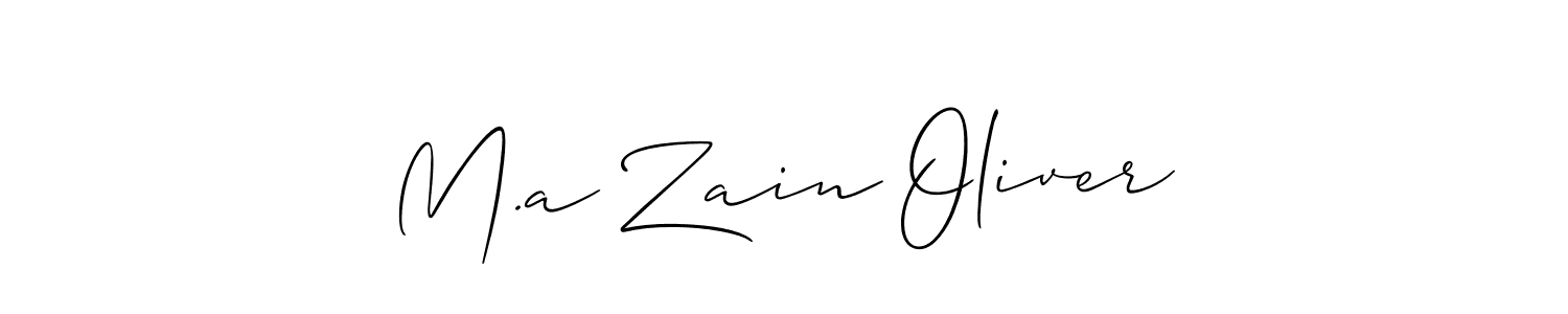 Also we have M.a Zain Oliver name is the best signature style. Create professional handwritten signature collection using Allison_Script autograph style. M.a Zain Oliver signature style 2 images and pictures png