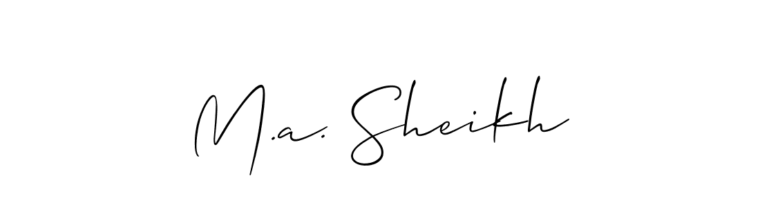 You can use this online signature creator to create a handwritten signature for the name M.a. Sheikh. This is the best online autograph maker. M.a. Sheikh signature style 2 images and pictures png