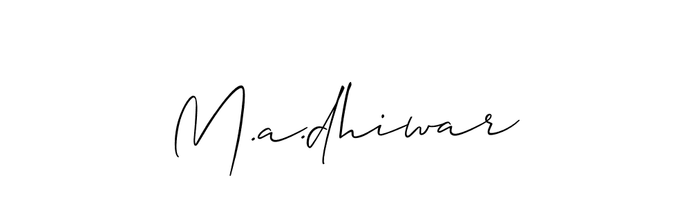 Create a beautiful signature design for name M.a.dhiwar. With this signature (Allison_Script) fonts, you can make a handwritten signature for free. M.a.dhiwar signature style 2 images and pictures png