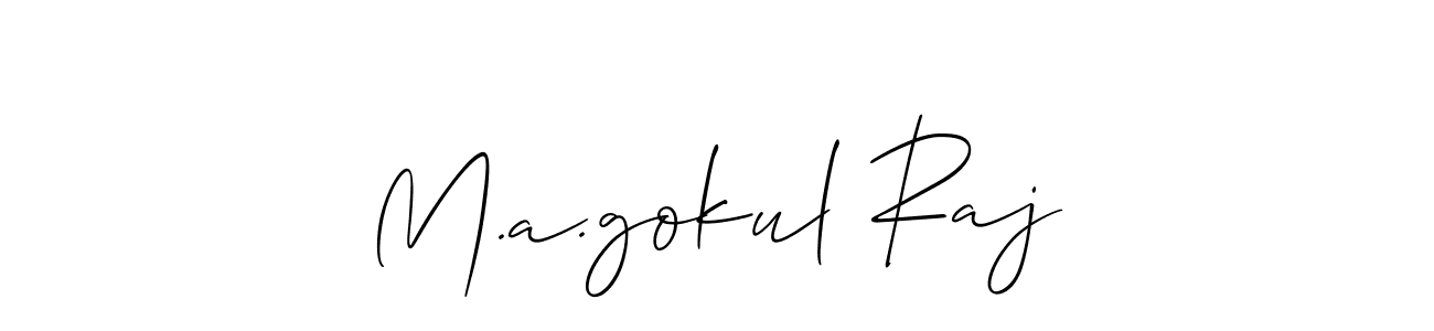How to make M.a.gokul Raj name signature. Use Allison_Script style for creating short signs online. This is the latest handwritten sign. M.a.gokul Raj signature style 2 images and pictures png