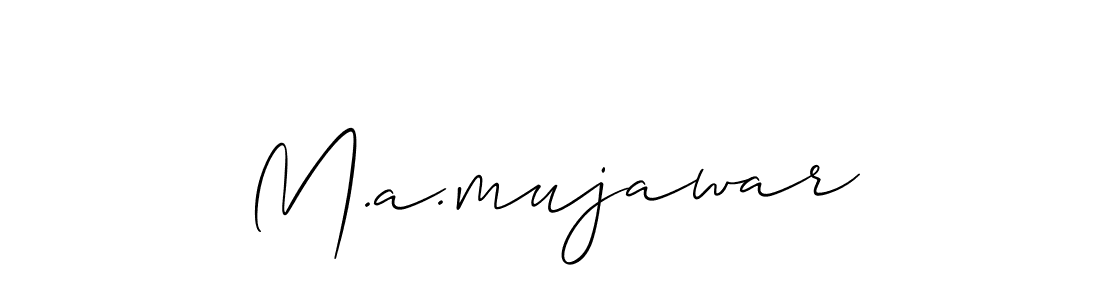 Also You can easily find your signature by using the search form. We will create M.a.mujawar name handwritten signature images for you free of cost using Allison_Script sign style. M.a.mujawar signature style 2 images and pictures png