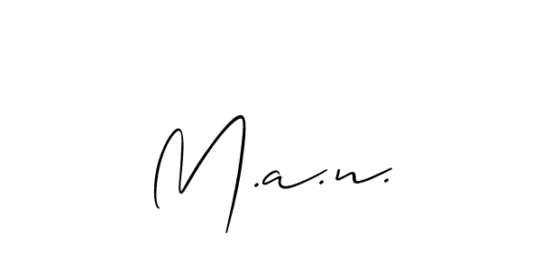 Design your own signature with our free online signature maker. With this signature software, you can create a handwritten (Allison_Script) signature for name M.a.n.. M.a.n. signature style 2 images and pictures png