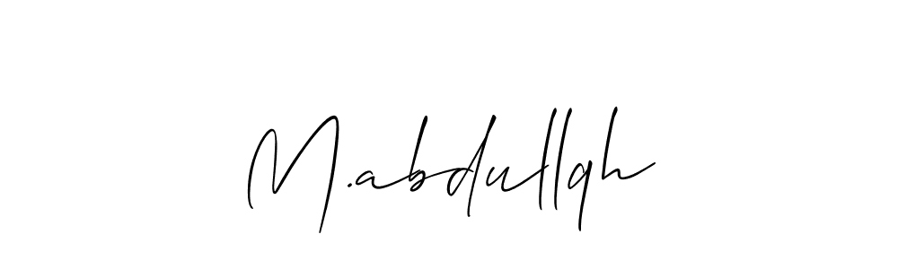 Design your own signature with our free online signature maker. With this signature software, you can create a handwritten (Allison_Script) signature for name M.abdullqh. M.abdullqh signature style 2 images and pictures png