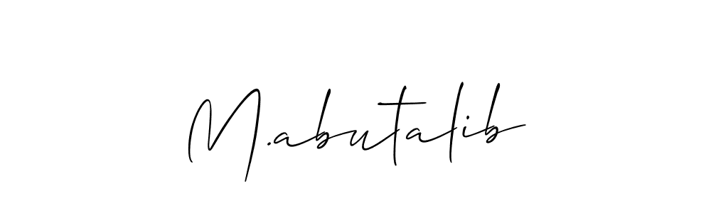 Make a beautiful signature design for name M.abutalib. With this signature (Allison_Script) style, you can create a handwritten signature for free. M.abutalib signature style 2 images and pictures png