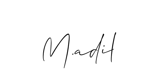 Make a beautiful signature design for name M.adil. With this signature (Allison_Script) style, you can create a handwritten signature for free. M.adil signature style 2 images and pictures png