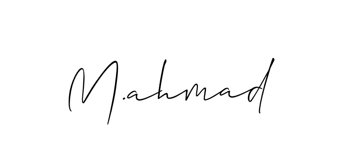 The best way (Allison_Script) to make a short signature is to pick only two or three words in your name. The name M.ahmad include a total of six letters. For converting this name. M.ahmad signature style 2 images and pictures png