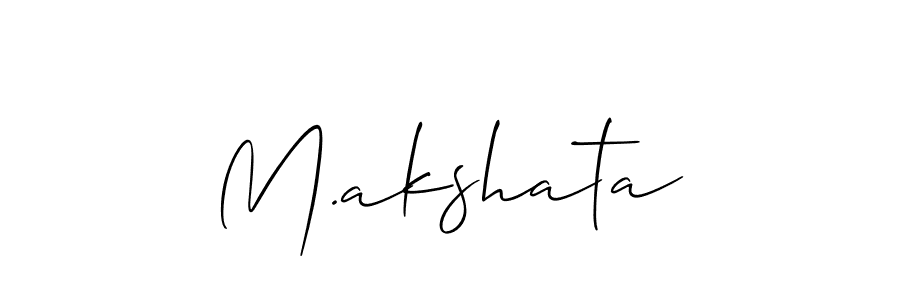 Use a signature maker to create a handwritten signature online. With this signature software, you can design (Allison_Script) your own signature for name M.akshata. M.akshata signature style 2 images and pictures png