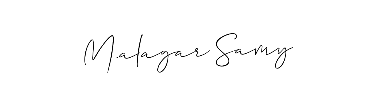 M.alagar Samy stylish signature style. Best Handwritten Sign (Allison_Script) for my name. Handwritten Signature Collection Ideas for my name M.alagar Samy. M.alagar Samy signature style 2 images and pictures png