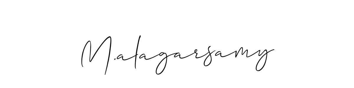 Make a beautiful signature design for name M.alagarsamy. With this signature (Allison_Script) style, you can create a handwritten signature for free. M.alagarsamy signature style 2 images and pictures png