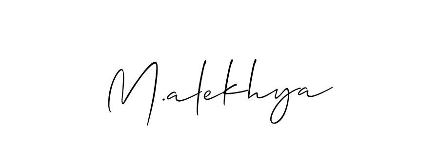 Make a beautiful signature design for name M.alekhya. With this signature (Allison_Script) style, you can create a handwritten signature for free. M.alekhya signature style 2 images and pictures png