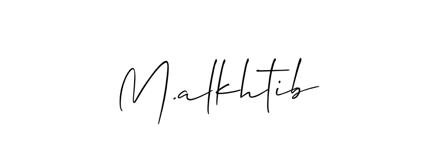 You should practise on your own different ways (Allison_Script) to write your name (M.alkhtib) in signature. don't let someone else do it for you. M.alkhtib signature style 2 images and pictures png