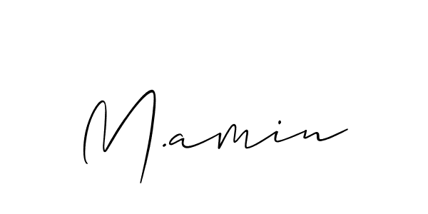 Make a beautiful signature design for name M.amin. With this signature (Allison_Script) style, you can create a handwritten signature for free. M.amin signature style 2 images and pictures png