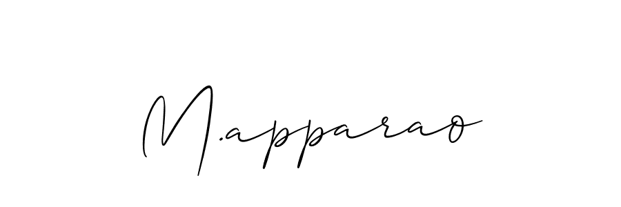 Design your own signature with our free online signature maker. With this signature software, you can create a handwritten (Allison_Script) signature for name M.apparao. M.apparao signature style 2 images and pictures png