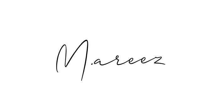 Also You can easily find your signature by using the search form. We will create M.areez name handwritten signature images for you free of cost using Allison_Script sign style. M.areez signature style 2 images and pictures png