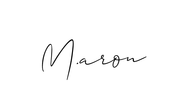 Also we have M.aron name is the best signature style. Create professional handwritten signature collection using Allison_Script autograph style. M.aron signature style 2 images and pictures png