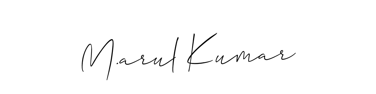 It looks lik you need a new signature style for name M.arul Kumar. Design unique handwritten (Allison_Script) signature with our free signature maker in just a few clicks. M.arul Kumar signature style 2 images and pictures png