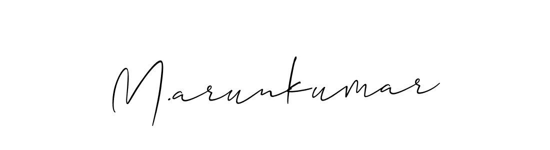 M.arunkumar stylish signature style. Best Handwritten Sign (Allison_Script) for my name. Handwritten Signature Collection Ideas for my name M.arunkumar. M.arunkumar signature style 2 images and pictures png