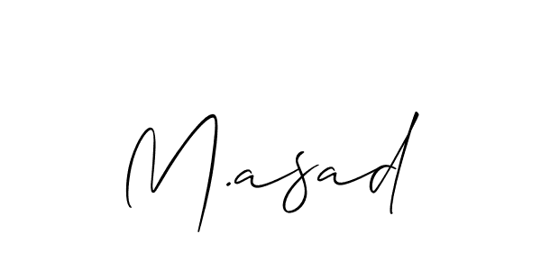 Use a signature maker to create a handwritten signature online. With this signature software, you can design (Allison_Script) your own signature for name M.asad. M.asad signature style 2 images and pictures png