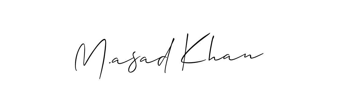 This is the best signature style for the M.asad Khan name. Also you like these signature font (Allison_Script). Mix name signature. M.asad Khan signature style 2 images and pictures png