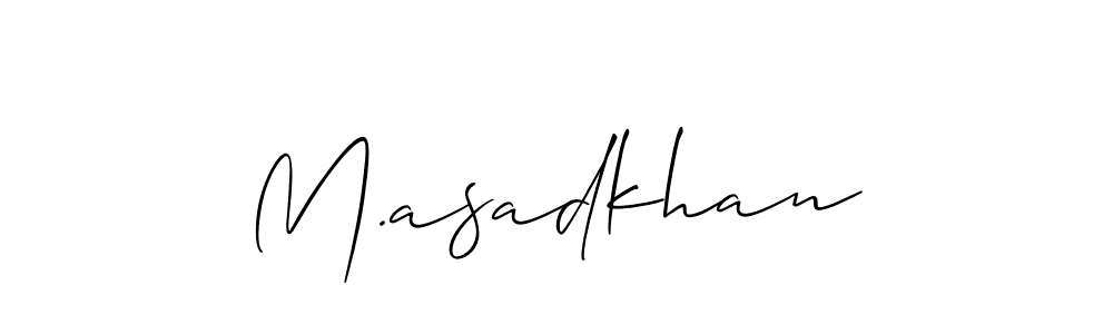 This is the best signature style for the M.asadkhan name. Also you like these signature font (Allison_Script). Mix name signature. M.asadkhan signature style 2 images and pictures png