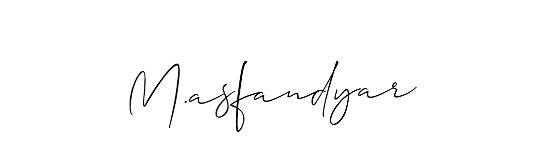 Make a beautiful signature design for name M.asfandyar. With this signature (Allison_Script) style, you can create a handwritten signature for free. M.asfandyar signature style 2 images and pictures png