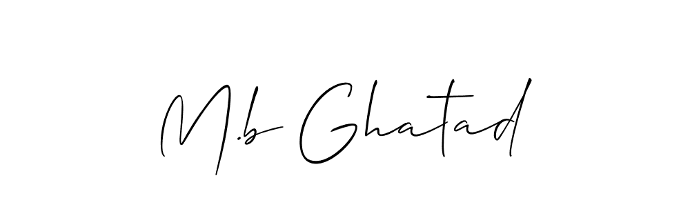 How to make M.b Ghatad name signature. Use Allison_Script style for creating short signs online. This is the latest handwritten sign. M.b Ghatad signature style 2 images and pictures png