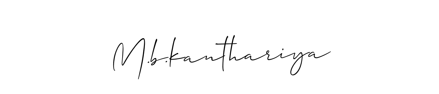 Also we have M.b.kanthariya name is the best signature style. Create professional handwritten signature collection using Allison_Script autograph style. M.b.kanthariya signature style 2 images and pictures png