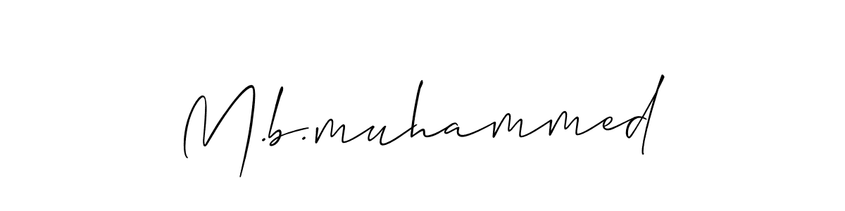Make a beautiful signature design for name M.b.muhammed. With this signature (Allison_Script) style, you can create a handwritten signature for free. M.b.muhammed signature style 2 images and pictures png