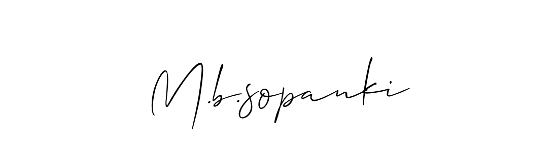 Also You can easily find your signature by using the search form. We will create M.b.sopanki name handwritten signature images for you free of cost using Allison_Script sign style. M.b.sopanki signature style 2 images and pictures png