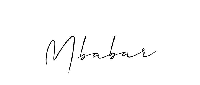 Also You can easily find your signature by using the search form. We will create M.babar name handwritten signature images for you free of cost using Allison_Script sign style. M.babar signature style 2 images and pictures png