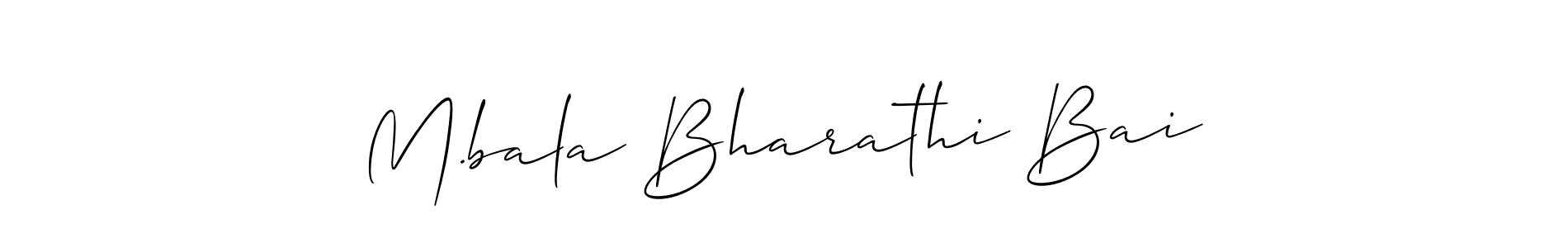 Allison_Script is a professional signature style that is perfect for those who want to add a touch of class to their signature. It is also a great choice for those who want to make their signature more unique. Get M.bala Bharathi Bai name to fancy signature for free. M.bala Bharathi Bai signature style 2 images and pictures png