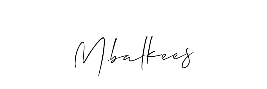 Similarly Allison_Script is the best handwritten signature design. Signature creator online .You can use it as an online autograph creator for name M.balkees. M.balkees signature style 2 images and pictures png