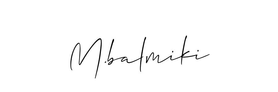 Allison_Script is a professional signature style that is perfect for those who want to add a touch of class to their signature. It is also a great choice for those who want to make their signature more unique. Get M.balmiki name to fancy signature for free. M.balmiki signature style 2 images and pictures png