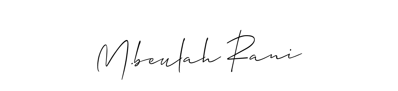 Also You can easily find your signature by using the search form. We will create M.beulah Rani name handwritten signature images for you free of cost using Allison_Script sign style. M.beulah Rani signature style 2 images and pictures png