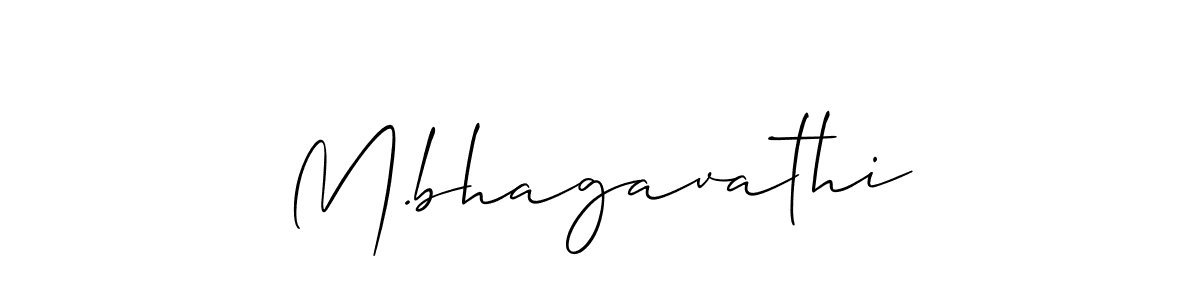 Make a beautiful signature design for name M.bhagavathi. With this signature (Allison_Script) style, you can create a handwritten signature for free. M.bhagavathi signature style 2 images and pictures png