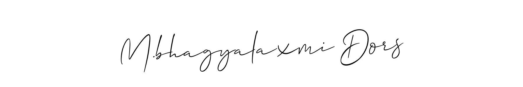 Use a signature maker to create a handwritten signature online. With this signature software, you can design (Allison_Script) your own signature for name M.bhagyalaxmi Dors. M.bhagyalaxmi Dors signature style 2 images and pictures png