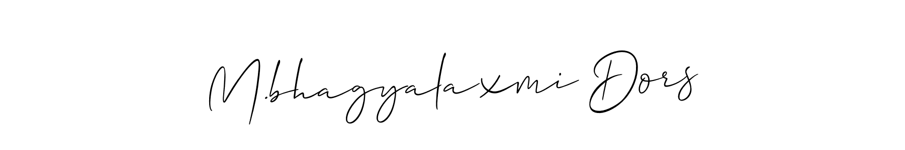 if you are searching for the best signature style for your name M.bhagyalaxmi Dors. so please give up your signature search. here we have designed multiple signature styles  using Allison_Script. M.bhagyalaxmi Dors signature style 2 images and pictures png