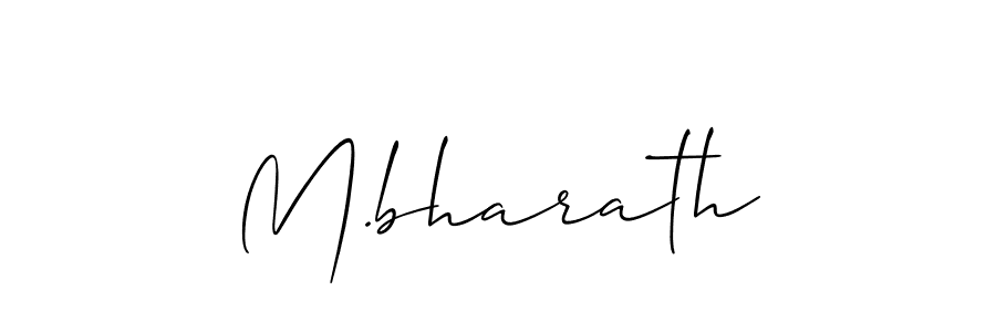 Design your own signature with our free online signature maker. With this signature software, you can create a handwritten (Allison_Script) signature for name M.bharath. M.bharath signature style 2 images and pictures png