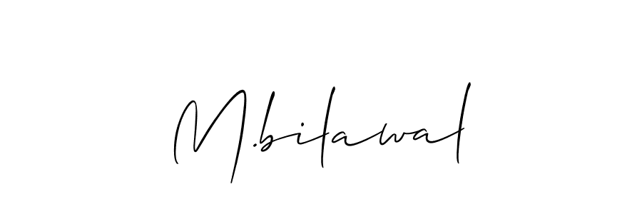 Use a signature maker to create a handwritten signature online. With this signature software, you can design (Allison_Script) your own signature for name M.bilawal. M.bilawal signature style 2 images and pictures png